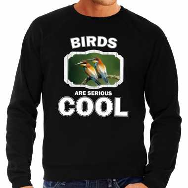 Dieren bijeneter vogel sweater zwart heren - birds are cool trui