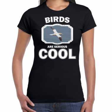 Dieren jan van gent vogel t-shirt zwart dames - birds are cool shirt