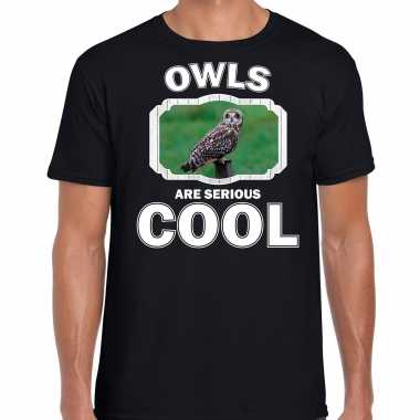 Dieren velduil t-shirt zwart heren - owls are cool shirt