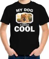 Chow chow honden t shirt my dog is serious cool zwart voor kinderen 10256720