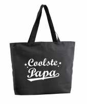 Coolste papa shopper cadeau tas zwart 47 cm