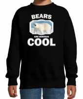 Dieren grote ijsbeer sweater zwart kinderen bears are cool trui jongens en meisjes