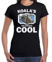 Dieren koala beer t shirt zwart dames koalas are cool shirt