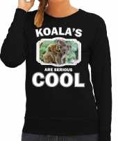 Dieren koala sweater zwart dames koalas are cool trui