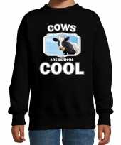 Dieren koe sweater zwart kinderen cows are cool trui jongens en meisjes