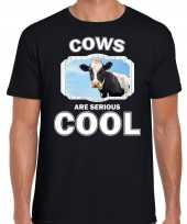 Dieren koe t shirt zwart heren cows are cool shirt
