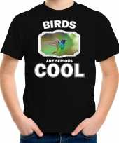 Dieren kolibrie vogel t shirt zwart kinderen birds are cool shirt jongens en meisjes 10253582