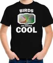 Dieren kolibrie vogel t shirt zwart kinderen birds are cool shirt jongens en meisjes