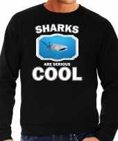 Dieren walvishaai sweater zwart heren sharks are cool trui