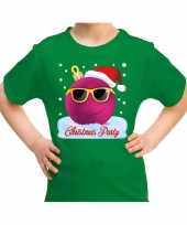 Fout kerst shirt coole kerstbal christmas party groen voor kids