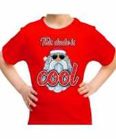 Fout kerst shirt stoere santa this dude is cool rood voor kids