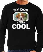 Kooiker honden sweater trui my dog is serious cool zwart voor heren 10256651