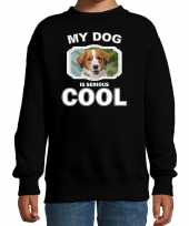 Kooiker honden trui sweater my dog is serious cool zwart voor kinderen 10256695