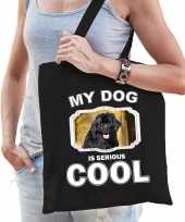 Newfoundlander honden tasje zwart volwassenen en kinderen my dog serious is cool kado boodschappe 10254080