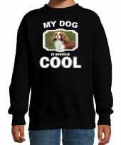 Spaniel honden trui sweater my dog is serious cool zwart voor kinderen 10256698