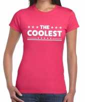 The coolest tekst t-shirt roze dames